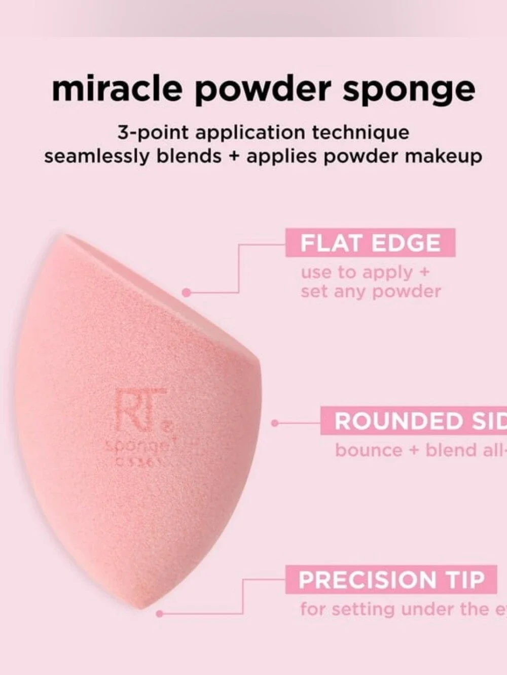 Real Techniques Iconic Blend + Set Makeup Sponge Duo, Orange & Pink Makeup Spong